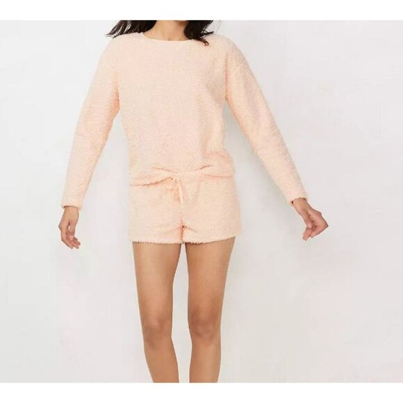 Lauren Conrad Intimates Cozy Shorts Sleeve Set-Pink-XL-NWT - Picture 1 of 7